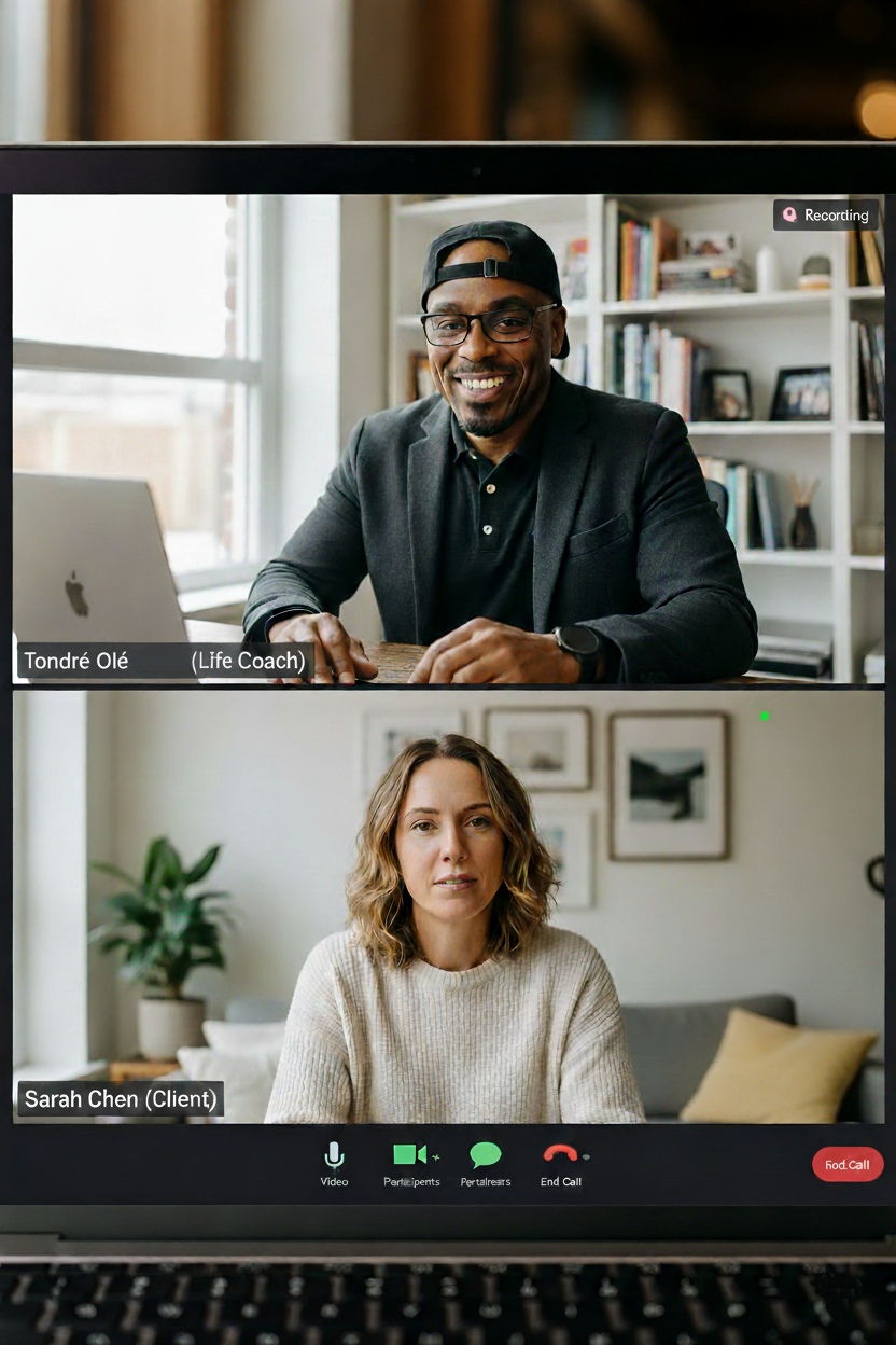 Tondré Olé in a live online coaching session